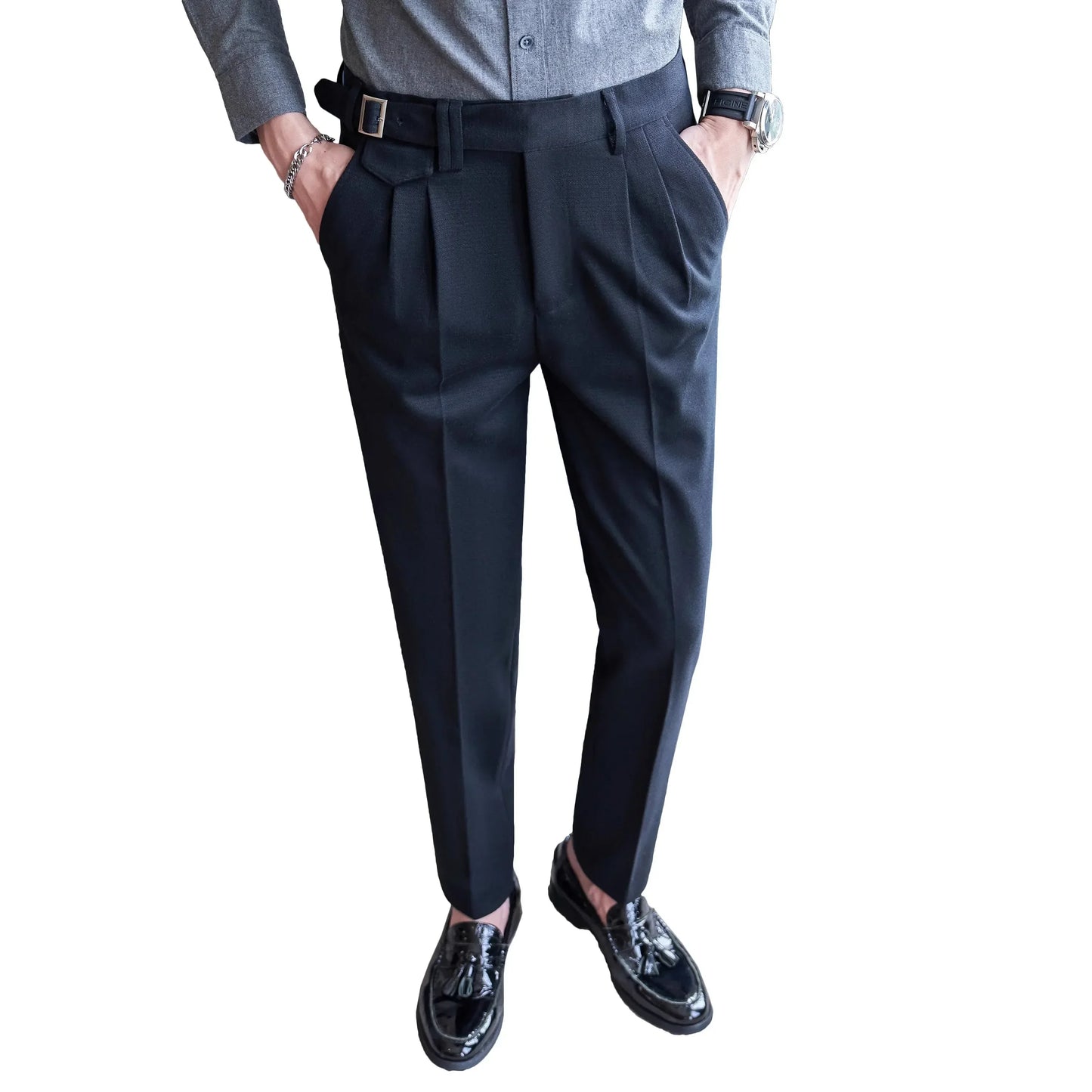 Men's Suit Pants, Fashion Slim Dress Trousers ,White Black Blue Green Pantalones Hombre Fall/Winter Male Pant, 2025 New