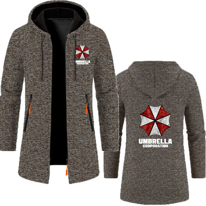 Umbrella company 2025 Men's long Hoodies Spring And Autumn Solid Color Zipper Pullover Comfort Harajuku Top Sweatshirts