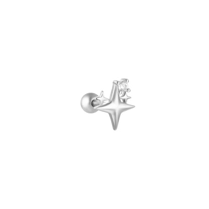 Aide 925 Sterling Silver 1pc Geometry Multi Piercing Stud Earrings For Women K Gold Simple Elegant Tassel Jewelry Gift Pendiente