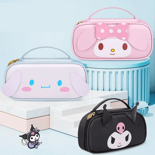 Sanrio Kuromi Large Capacity Pencil Case Cartoon Student Portable PU Pen Bag school Stationery My Melody Supplies Storage Bag