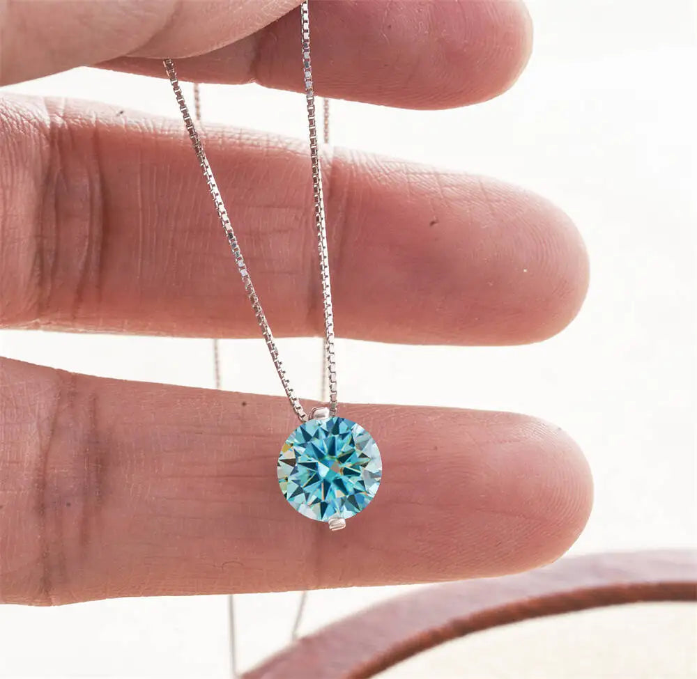 2CT Dカラー モアサナイト シンプル ペンダント ネックレス 証明書付き 925スターリングシルバー レディース ネックレス ファインジュエリー ウェディングギフト