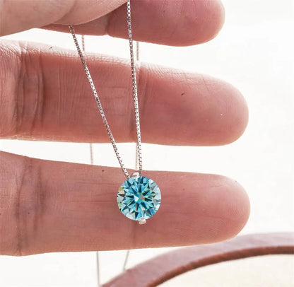 2CT Dカラー モアサナイト シンプル ペンダント ネックレス 証明書付き 925スターリングシルバー レディース ネックレス ファインジュエリー ウェディングギフト