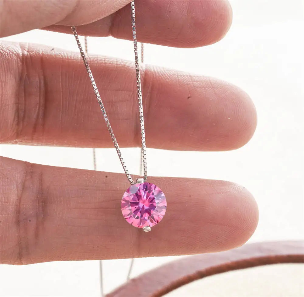 2CT Dカラー モアサナイト シンプル ペンダント ネックレス 証明書付き 925スターリングシルバー レディース ネックレス ファインジュエリー ウェディングギフト