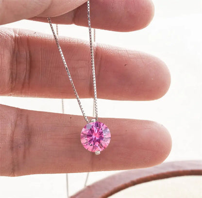 2CT Dカラー モアサナイト シンプル ペンダント ネックレス 証明書付き 925スターリングシルバー レディース ネックレス ファインジュエリー ウェディングギフト