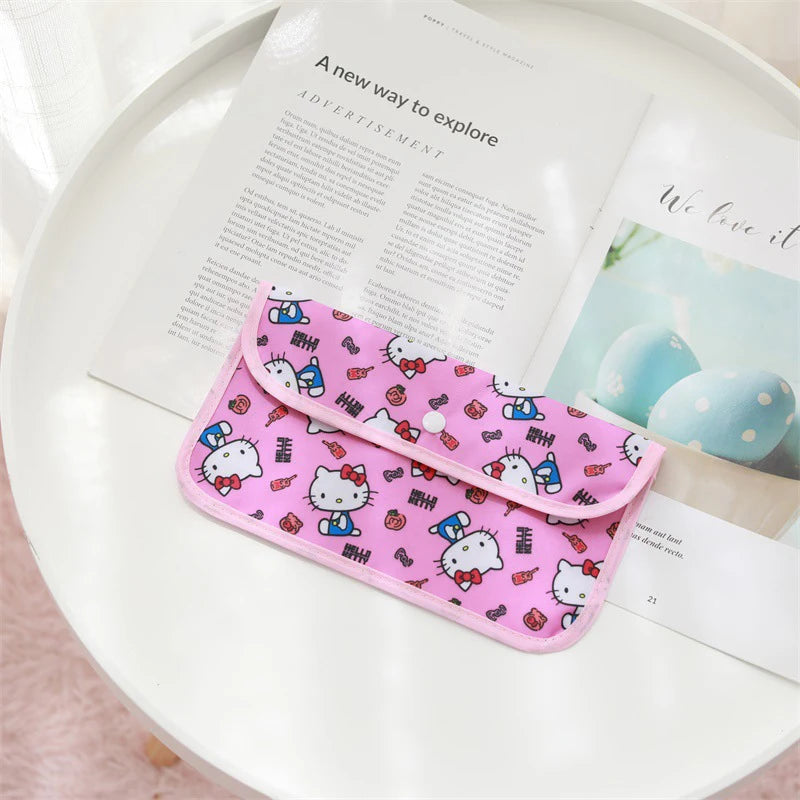 Sanrio Kuromi Waterproof Mask Storage Bag Melody Portable Small Item Storage Bag Cosmetic Bag Oxford Cloth Receipt Bag