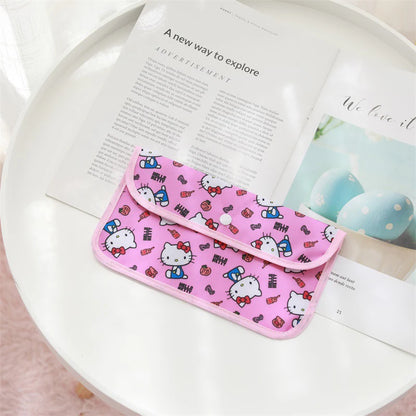 Sanrio Kuromi Waterproof Mask Storage Bag Melody Portable Small Item Storage Bag Cosmetic Bag Oxford Cloth Receipt Bag