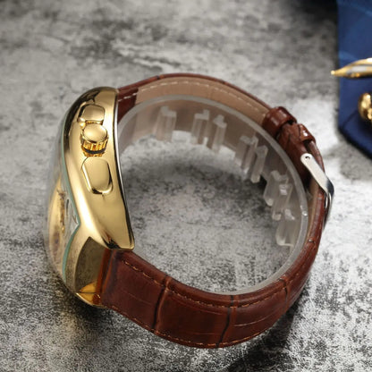 Fashion Men's Watch Wine Barrel Shaped Luminous Tourbillon Fully Automatic Mechanical Movement Mechanical Watch reloj automático
