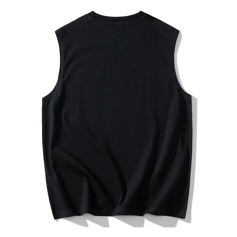 プラスサイズ メンズ ベスト 12XL 14XL コットン タンクトップ メンズ ラウンドネック 大きいサイズ Tシャツ ゆったりフィット ノースリーブ Tシャツ 衣類 100-200KG
