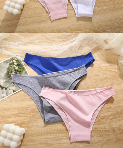 FINETOO 5PCS/Set M-XXL Panties Women Cotton Lingerie Woman Underwear Sexy Femme Underwear Girls Underpant Panty 7 Solid Colors