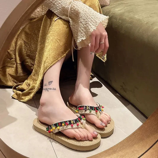 Woman Slippers Low Heel Shoes For Women On Beach Sandals Non Slip Slides Wholesale Bulk Sale Unique Comfortable And Elegan Price