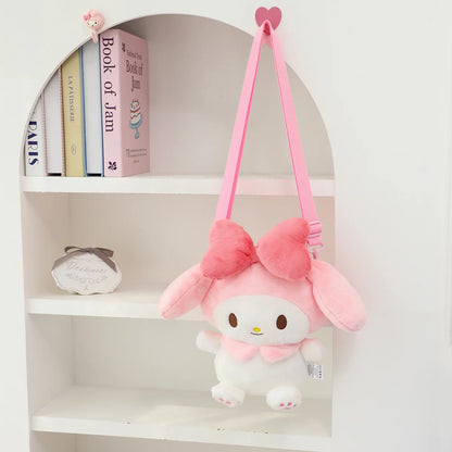 Cute Sanrio Shoulder Bag My Melody Kuromi Cinnamoroll Plush Bag Messenger Bag Girl Women Hello Kitty Travel Bag Anime Bag Gift