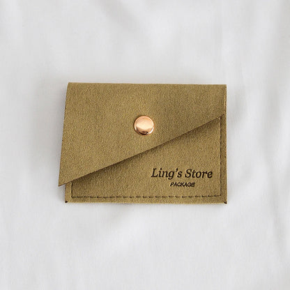 100Pcs Luxury Dark Green Microfiber Gold Snap Bag Envelope Button Purse Pouch For Ring Earrings Headset Coin Soap Gift Organizer