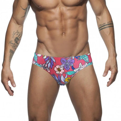 Sexy Floral Print Swimwear Men Beach Shorts Board Surfing Shorts Swimming Trunks Push Up Pad Men Swimsuits Sunga Bathing Suits