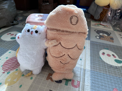 1pc 40/60/80cm Japan Taiyaki Cat Plush Toy Anime Figure Cat Hiding in Cushion Bag Ferry Bunny Carrot Animal Plushie Throw Pillow