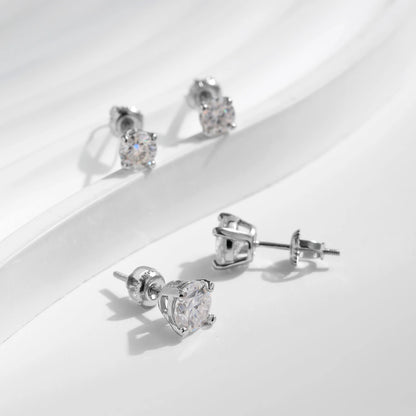 MODIAN D Color 1CT Moissanite Stud Earrings For Women 925 Sterling Silver 0.5CT Dazzling Lab Diamond Wedding Jewelry Gifts