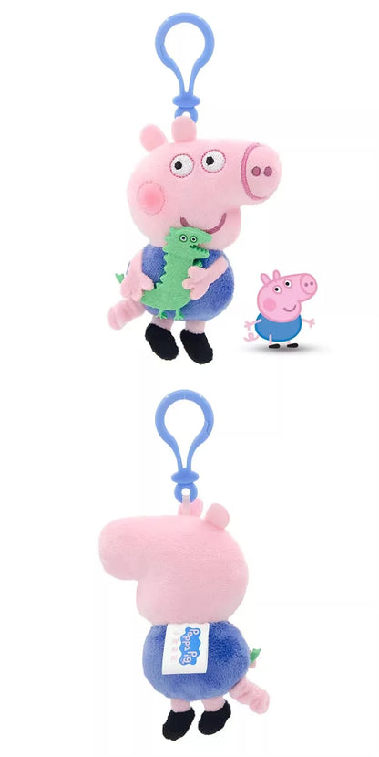 本物のペッパピッグジョージぬいぐるみおもちゃ高品質キーリングホット漫画動物キーチェーン人形ペンダント子供クリスマスギフト