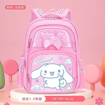 New Kuromi Trolley School Bag Melody Girls Trolley Bag Stationery Storage 2 Wheels/6 Wheels Telescopic Folding Climbing Floors