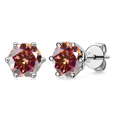 Butterflykiss Real 1 CT D Color Moissanite Stud Earrings For Women Top Quality 925 Sterling Silver Sparkling Wedding Jewelry