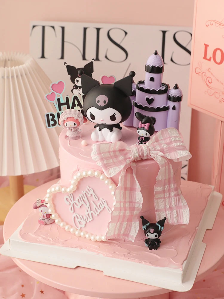Cartoon Figure Kulomi Cake Decoration Sanrio Girl Child Happy Birthday Party Supplies Wedding Anniversary Decora Cake Topper