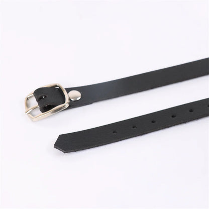 Ankle Belt Black O-Ring Ankle Punk Leather Feather Anklet Men's Women Alloy Pendant Accessories YK2 Ankle Belt