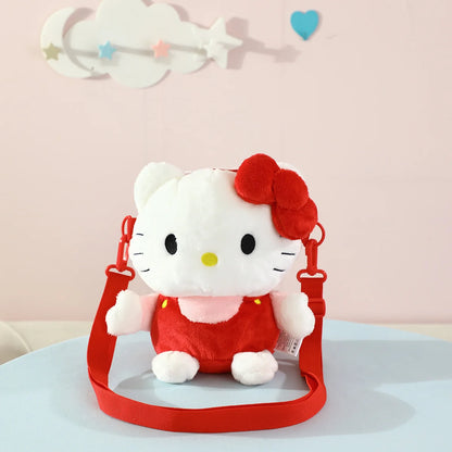 Cute Sanrio Shoulder Bag My Melody Kuromi Cinnamoroll Plush Bag Messenger Bag Girl Women Hello Kitty Travel Bag Anime Bag Gift