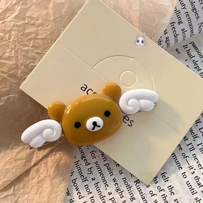 Kawaii Rilakkuma Cartoon Cute Hairpin Sweet Lovely Bangs Side Clip Students Versatile Hair Accessories Girls Birthday Gifts