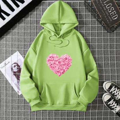 2025 Heart Shape Print Graphic Hoodies Cute Clothing Fashion Loose Pullover Sweatshirt Casual Girl Hoody Tops CYXX281