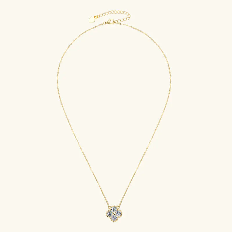 Lnkry 3mm 0.1ct モアサナイト ネックレス GRA 925 スターリングシルバー ラッキークローバー フラワー ペンダント ネックレス レディース 2025 ホットジュエリー