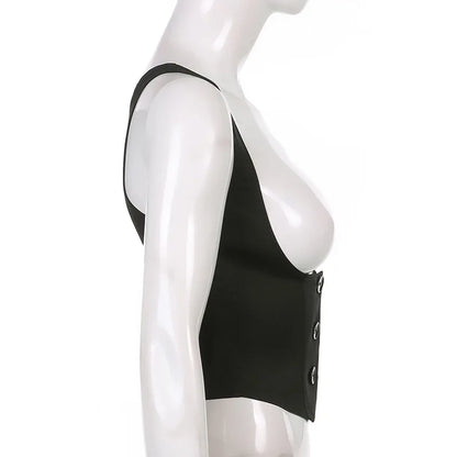 Solid Color Outer Waistband Vest Women's Cross-border Sleeveless Slim-fit New Fashion Top Women