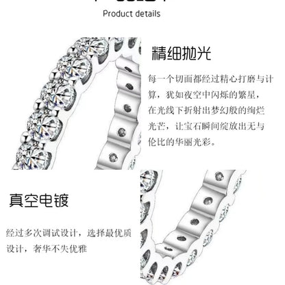925シルバー モアサナイト 2.2CT ヒップホップリング 電気めっき18Kゴールド プラチナ 精巧なファッション ライトラグジュアリーデザイン レディースリング