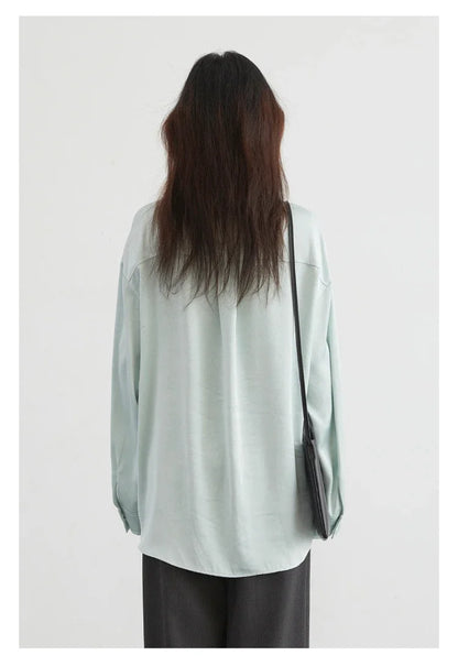 CHIC VEN Korean Women Shirt White Solid Pleated Side Slit Loose Long Sleeved Woman Blouses Female Tops Spring Summer 2025