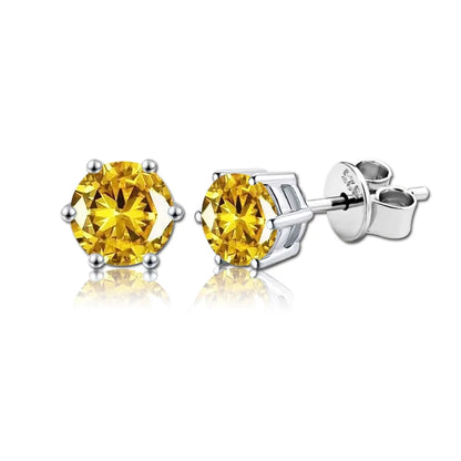 D Color Certified 0.1ct-2ct GRA Moissanite Stud Earrings Lab Created Diamond 925 Sterling Silver Gold Plated Wedding Jewelry
