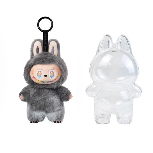 Labubuアクセサリー 透明保護カバー ぬいぐるみカバー Labubu I II ドールディスプレイバッグ ミニポータブル収納ボックス