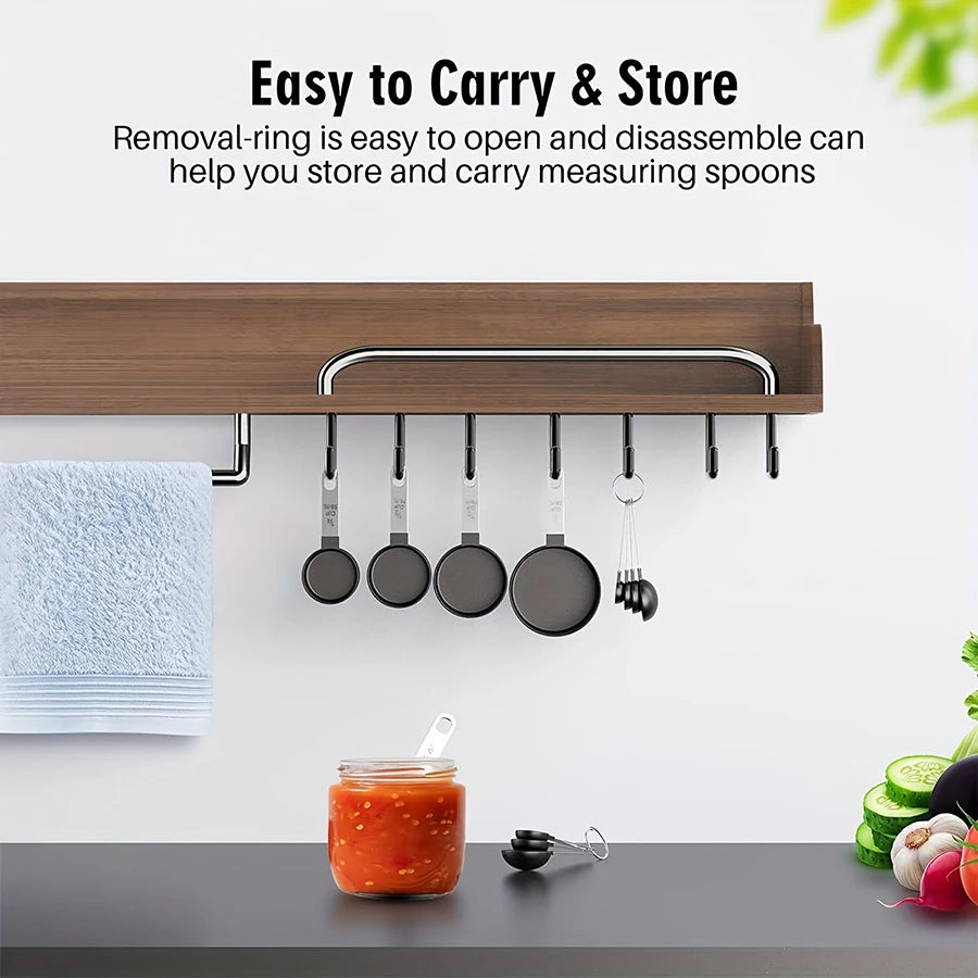 4PCS/8PCS plastic measuring cup Spoon Set Stainless Steel handle Kitchen Baking Tools Accessories Weighing gadgets