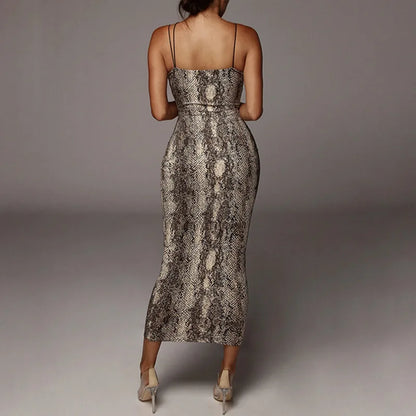 Dulzura Women Party Club Evening Streetwear Leopard Bodycon Midi Dress 2024 Summer Clothes Wholesale Items For Business