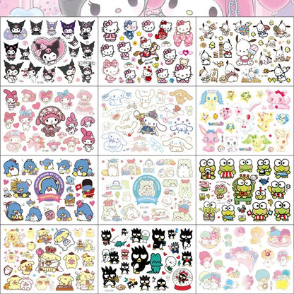 Sanrio series Tattoo Stickers Waterproof Cute Sticker Anime Birthday Party Supplies Decoration For Kids Women Men Gift