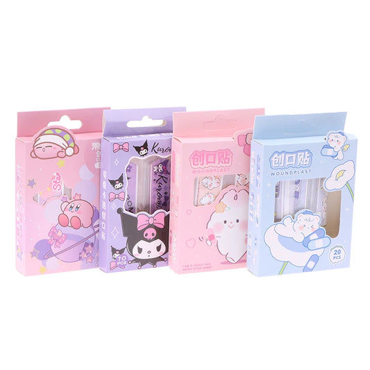 Sanrio Bandaid Kawaii Hello Kitty Band Aid Anime Kuromi Waterproof Breathable Adhesive Bandages Cartoon Printed Portable Sticker
