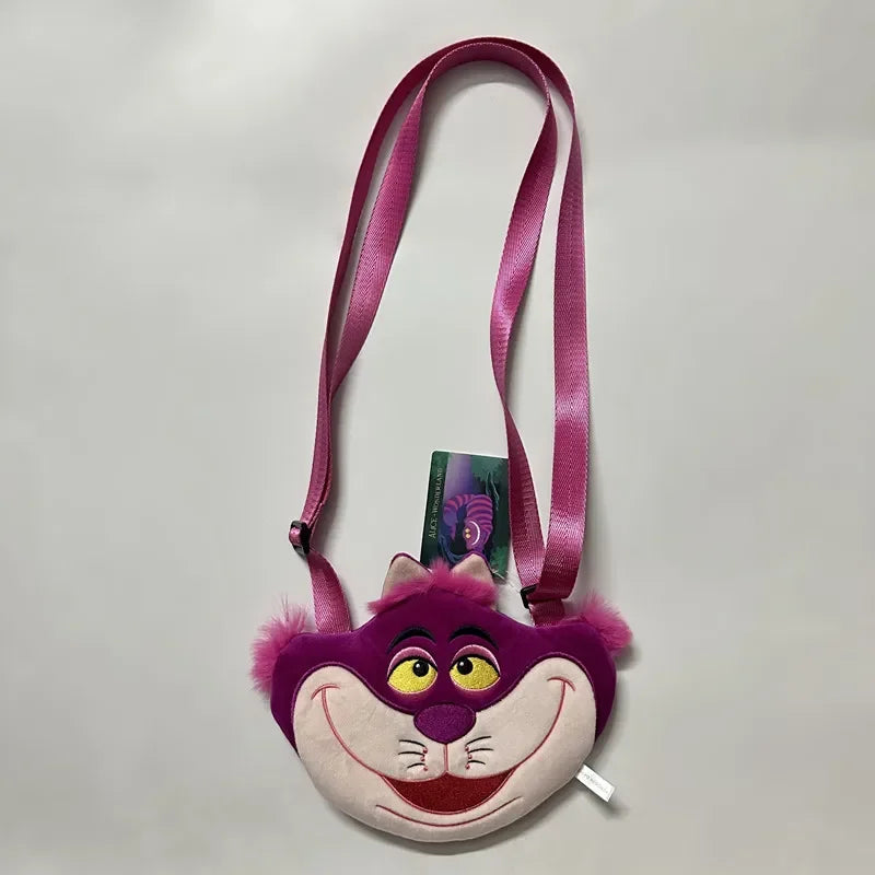 Miniso & Disney Alice In Wonderland Peripheral Accessories Kawaii Cheshire Cat Plush Cute Crossbody Bag for Girl Shoulder Bag