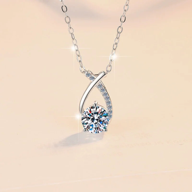 ZFSILVER Fashion Trendy Classic s925 Silver Luxury Moissanite Mermaid Princess Necklace For Women Accessories ewelry Gift HK0104