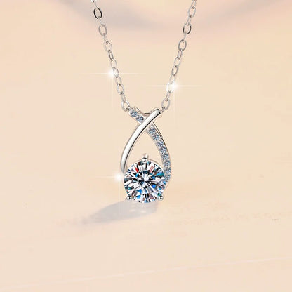 ZFSILVER Fashion Trendy Classic s925 Silver Luxury Moissanite Mermaid Princess Necklace For Women Accessories ewelry Gift HK0104