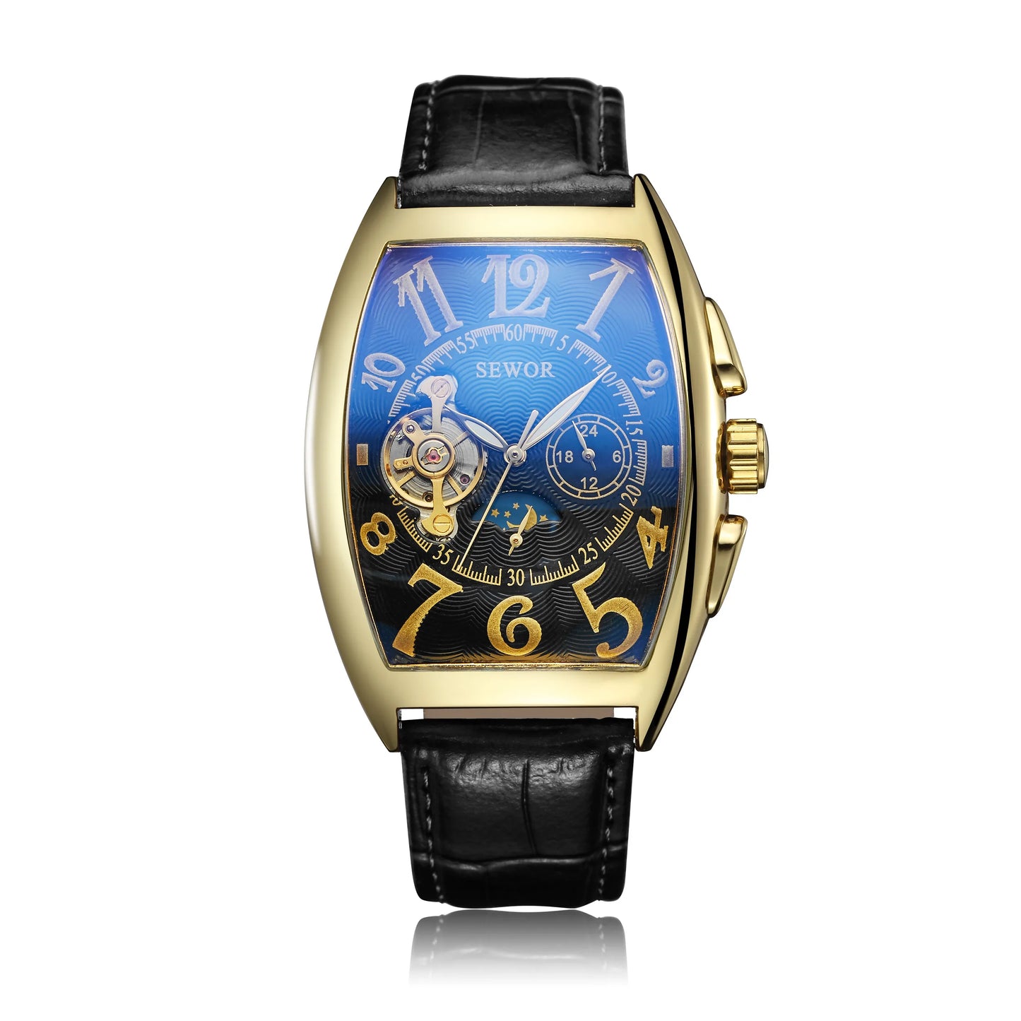 Fashion Men's Watch Wine Barrel Shaped Luminous Tourbillon Fully Automatic Mechanical Movement Mechanical Watch reloj automático