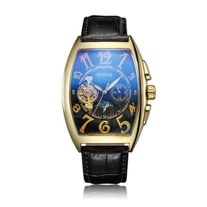 Fashion Men's Watch Wine Barrel Shaped Luminous Tourbillon Fully Automatic Mechanical Movement Mechanical Watch reloj automático