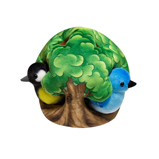 クリエイティブなぬいぐるみツリーハウスと鳥の人形のおもちゃシミュレーション切り株ぬいぐるみかわいい動物人形ホームオフィスの装飾女の子への面白いギフト