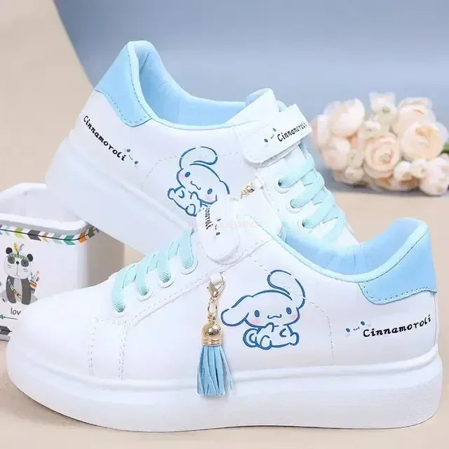 Sanrio Kuromi Cinnamoroll Children Shoes Kawaii Girl Heart Cute Anime Cartoon MyMelody Sneakers Soft Bottom Anti-slip Gift Kid