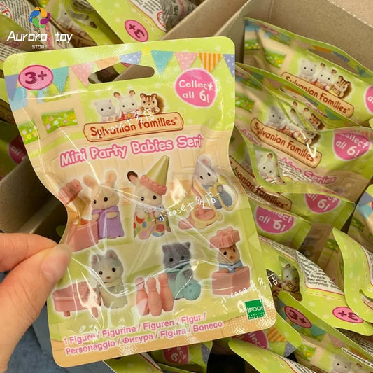 Kawaii Sylvanian Families 2025 New Mini Party Babies Series Blind Box Anime Figures Collectible Decoration Custom Birthday Gifts