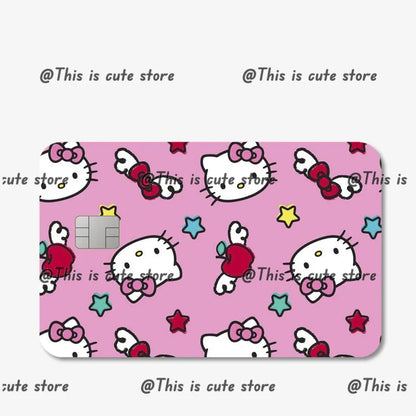 Sanrios Hello Kittys Kuromi Credit Card Skin Stickers for Bank Card Bus Anime Rilakkuma Metro Card Sticker Waterproof Girls Gift