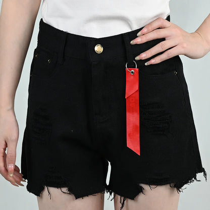 Summer Women's Denim Shorts Fashionable Sexy High-Waist Loose Pocket Tassel Hot Pants Female Casual Streetwear Short