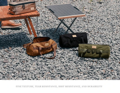 Outdoor Picnic Carrying Case Camping Bag Cutlery Pouch Larg Capacity Tableware Handbag Portable for Travel Supplies