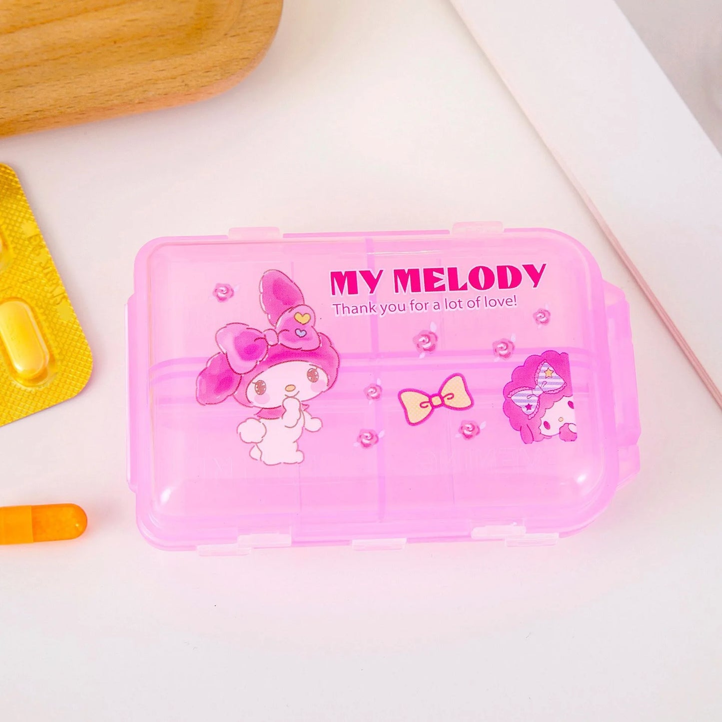 Fashion niche travel mini storage pill box Sanrio cartoon portable portable medicine box medicine sealed dispensing box