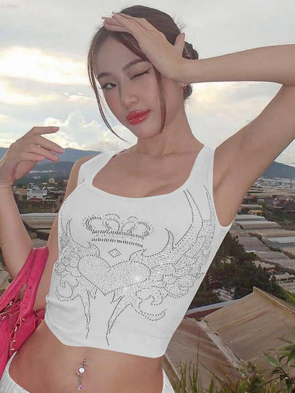 Dulzura Women Fashion Y2K Streetwear Party Club Pink Crop Tank Tops Camis 2024 Autumn Clothes Wholesale Items For Business T3211